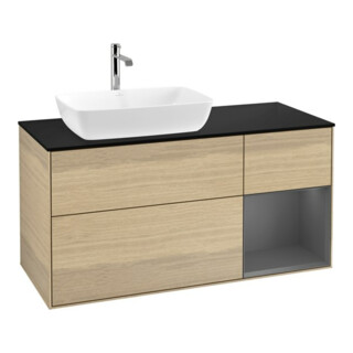 V&B Waschtischunterschrank Wandbeleuchtung Finion 120cm, Pl b m, Rg Anthrac. m Lac, Oa ven