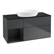 V&B Waschtischunterschrank Wandbeleuchtung Finion 120cm, Pl b m, Rg b m Lac, md bl. m Lac