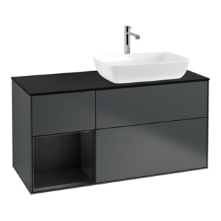 V&B Waschtischunterschrank Wandbeleuchtung Finion 120cm, Pl b m, Rg b m Lac, md bl. m Lac