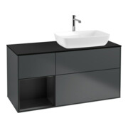 V&B Waschtischunterschrank Wandbeleuchtung Finion 120cm, Pl b m, Rg b m Lac, md bl. m Lac