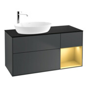 V&B Waschtischunterschrank Wandbeleuchtung Finion 120cm, Pl b m, Rg g m Lac, md bl. m Lac