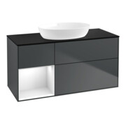 V&B Waschtischunterschrank Wandbeleuchtung Finion 120cm, Pl b m, Rg g w Lac, md bl. m Lac