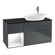 V&B Waschtischunterschrank Wandbeleuchtung Finion 120cm, Pl b m, Rg g w Lac, md bl. m Lac