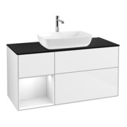 V&B Waschtischunterschrank Wandbeleuchtung Finion 120cm, Pl b m, Rg g wh. Lac, glo wh. Lac