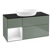 V&B Waschtischunterschrank Wandbeleuchtung Finion 120cm, Pl b m, Rg g wh. Lac, Oli. m Lac