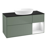 V&B Waschtischunterschrank Wandbeleuchtung Finion 120cm, Pl b m, Rg g wh. Lac, Oli. m Lac