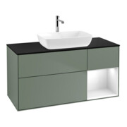 V&B Waschtischunterschrank Wandbeleuchtung Finion 120cm, Pl b m, Rg g wh. Lac, Oli. m Lac
