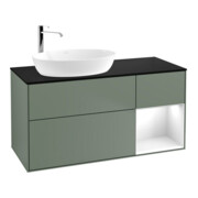 V&B Waschtischunterschrank Wandbeleuchtung Finion 120cm, Pl b m, Rg g wh. Lac, Oli. m Lac