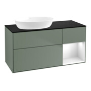 V&B Waschtischunterschrank Wandbeleuchtung Finion 120cm, Pl b m, Rg g wh. Lac, Oli. m Lac