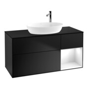 V&B Waschtischunterschrank Wandbeleuchtung Finion 120cm, Pl b m, Rg glo wh. Lac, bla m Lac