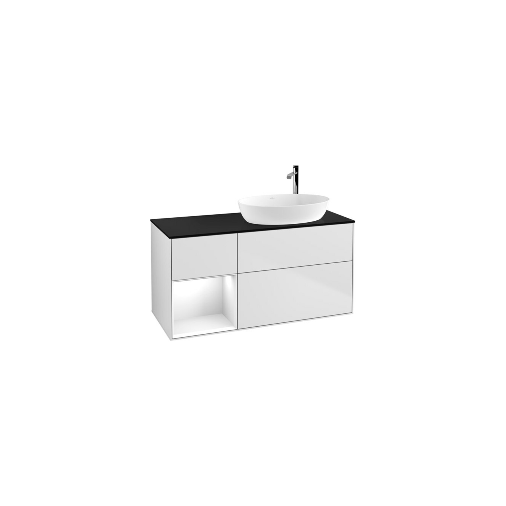 V&B Waschtischunterschrank Wandbeleuchtung Finion 120cm, Pl b m, Rg glo wh. Lac, wh. m Lac ; Villeroy & Boch