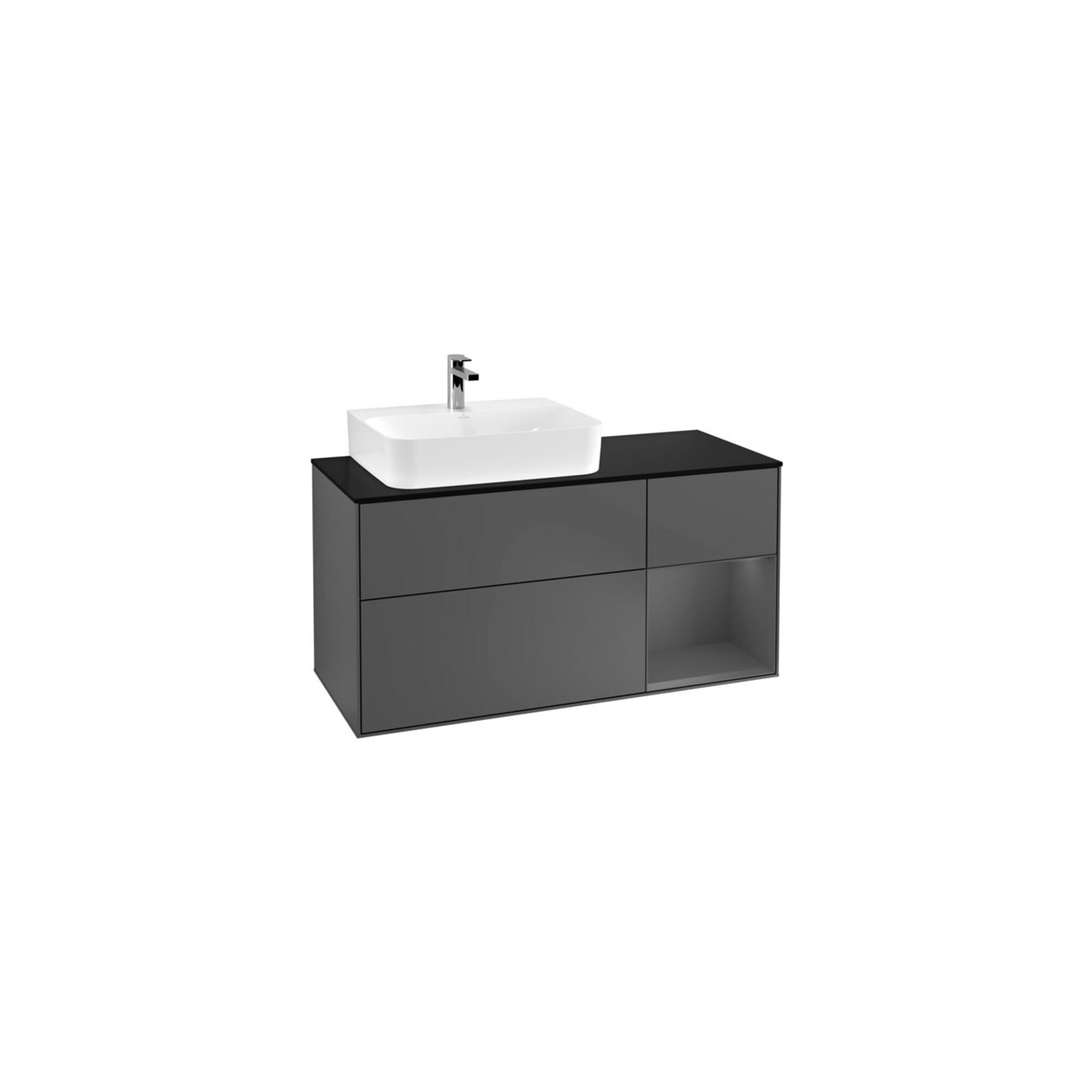 V&B Waschtischunterschrank Wandbeleuchtung Finion 120cm, Pl b m, Rg l A m, Anthrac. m ; Villeroy & Boch
