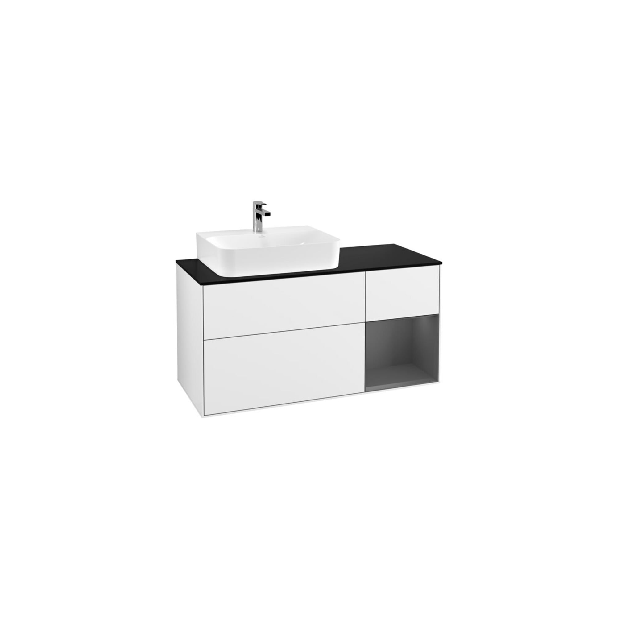 V&B Waschtischunterschrank Wandbeleuchtung Finion 120cm, Pl b m, Rg l A m, glo wh. Lac ; Villeroy & Boch