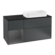 V&B Waschtischunterschrank Wandbeleuchtung Finion 120cm, Pl b m, Rg l A m, md bl. m Lac