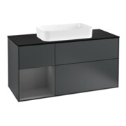 V&B Waschtischunterschrank Wandbeleuchtung Finion 120cm, Pl b m, Rg l A m, md bl. m Lac