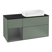 V&B Waschtischunterschrank Wandbeleuchtung Finion 120cm, Pl b m, Rg l A m, Oli. m Lac