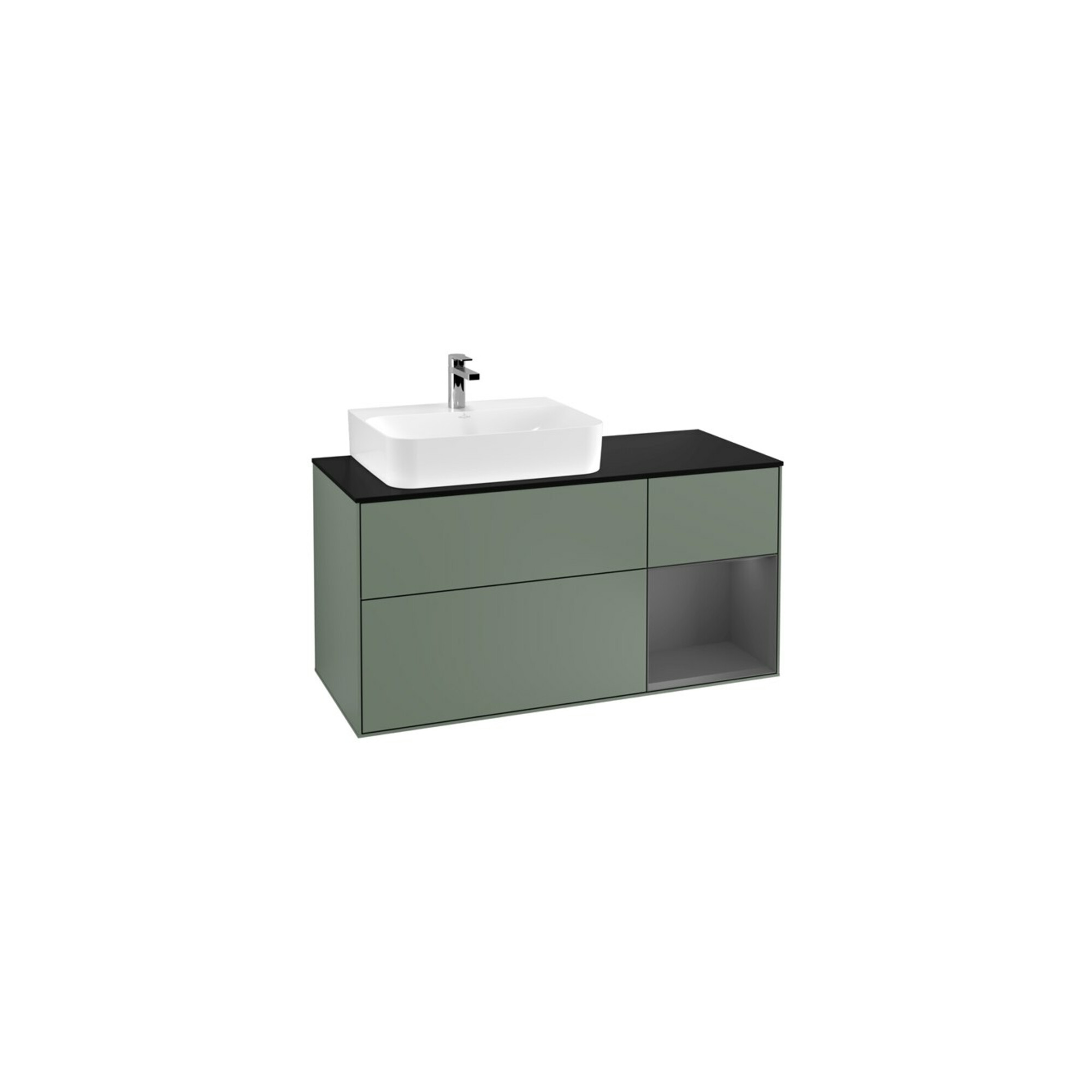 V&B Waschtischunterschrank Wandbeleuchtung Finion 120cm, Pl b m, Rg l A m, Oli. m Lac ; Villeroy & Boch
