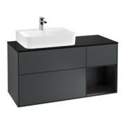 V&B Waschtischunterschrank Wandbeleuchtung Finion 120cm, Pl b m, Rg l b m La, md bl. m Lac