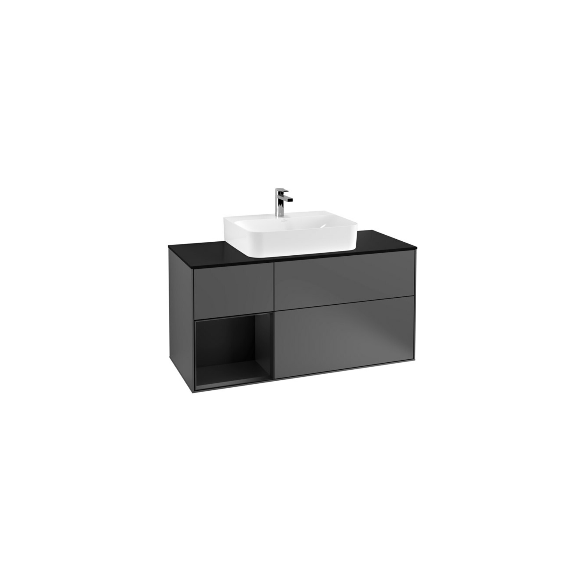 V&B Waschtischunterschrank Wandbeleuchtung Finion 120cm, Pl b m, Rg l b m Lac, Anthrac. m ; Villeroy & Boch