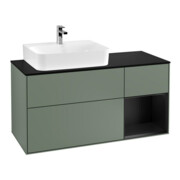 V&B Waschtischunterschrank Wandbeleuchtung Finion 120cm, Pl b m, Rg l b m Lac, Oli. m Lac