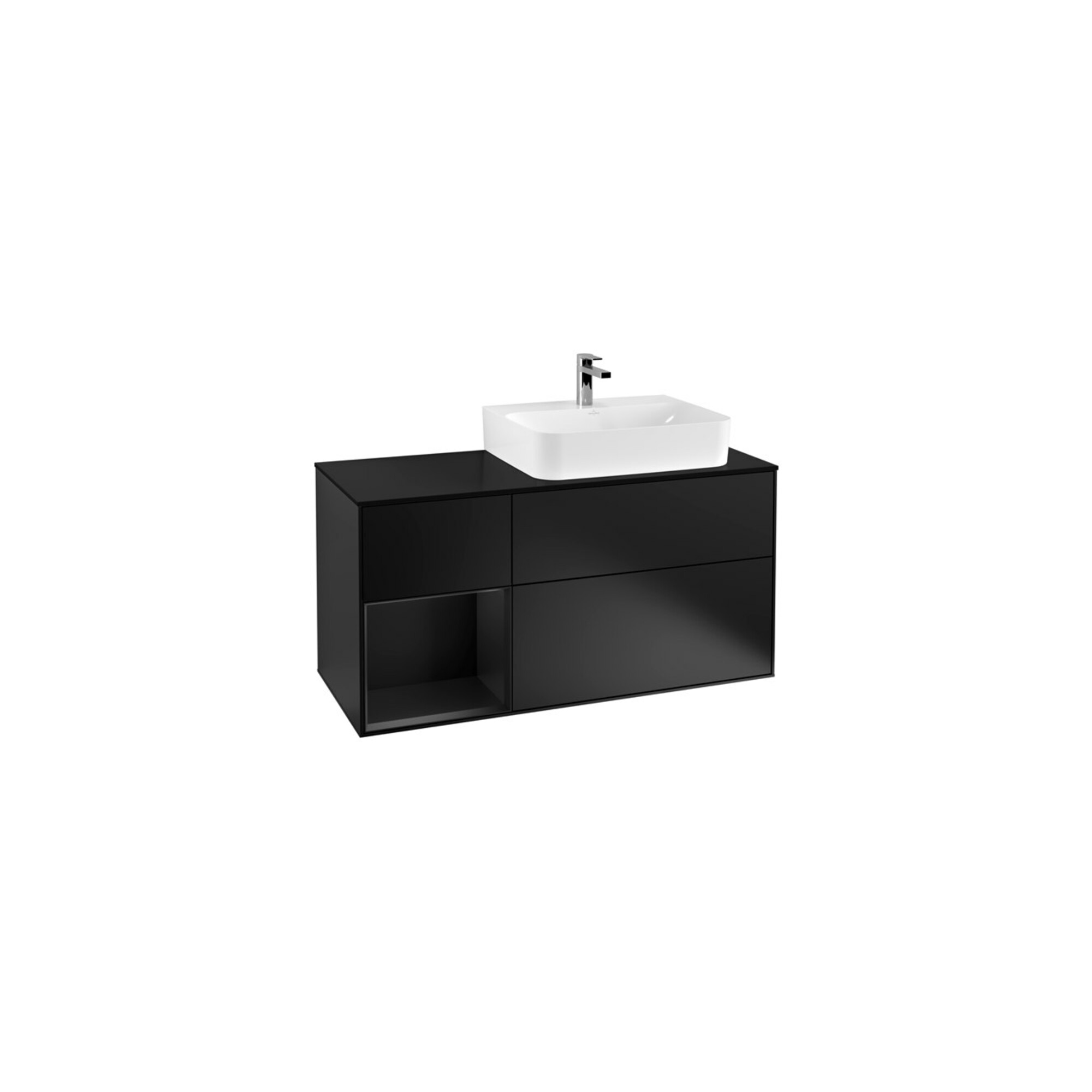 V&B Waschtischunterschrank Wandbeleuchtung Finion 120cm, Pl b m, Rg l bla m Lac, bla m Lac ; Villeroy & Boch