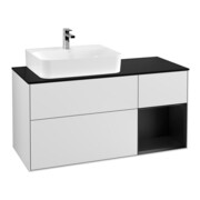 V&B Waschtischunterschrank Wandbeleuchtung Finion 120cm, Pl b m, Rg l bla m Lac, wh. m Lac