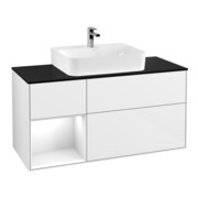 V&B Waschtischunterschrank Wandbeleuchtung Finion 120cm, Pl b m, Rg l g w Lac, glo wh. Lac