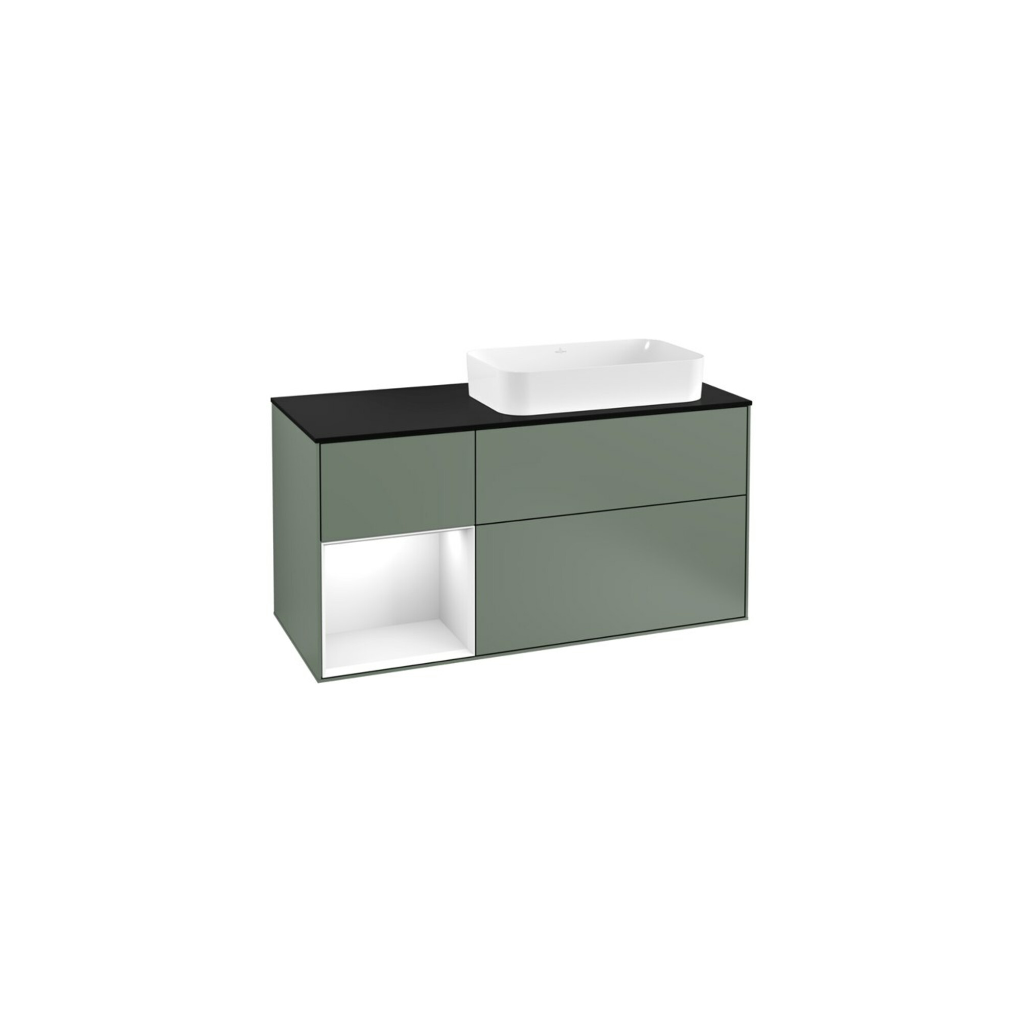 V&B Waschtischunterschrank Wandbeleuchtung Finion 120cm, Pl b m, Rg l g w Lac, Oli. m Lac ; Villeroy & Boch