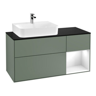 V&B Waschtischunterschrank Wandbeleuchtung Finion 120cm, Pl b m, Rg l g w Lac, Oli. m Lac