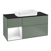 V&B Waschtischunterschrank Wandbeleuchtung Finion 120cm, Pl b m, Rg l g w Lac, Oli. m Lac