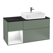 V&B Waschtischunterschrank Wandbeleuchtung Finion 120cm, Pl b m, Rg l g w Lac, Oli. m Lac