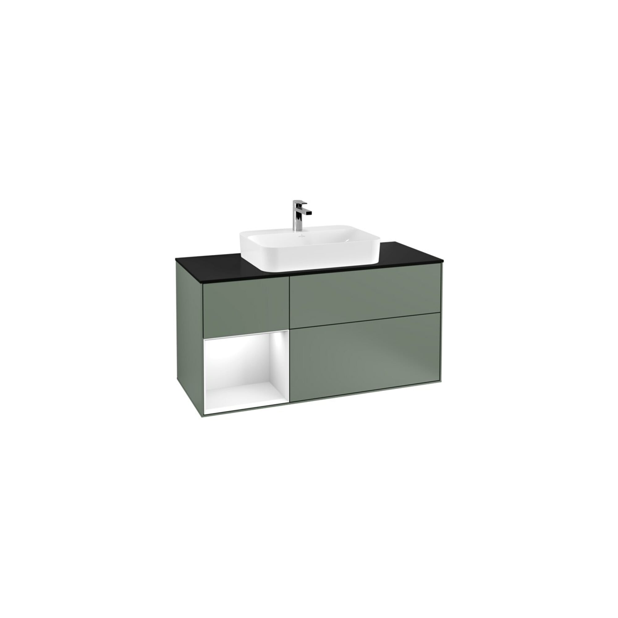 V&B Waschtischunterschrank Wandbeleuchtung Finion 120cm, Pl b m, Rg l g w Lac, Oli. m Lac ; Villeroy & Boch