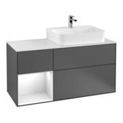 V&B Waschtischunterschrank Wandbeleuchtung Finion 120cm, Pl b m, Rg l g w Lac, si Gr m Lac