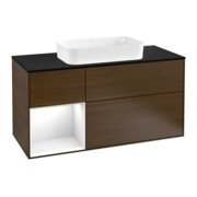 V&B Waschtischunterschrank Wandbeleuchtung Finion 120cm, Pl b m, Rg l glo wh. Lac, wal ven