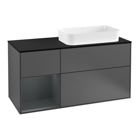 V&B Waschtischunterschrank Wandbeleuchtung Finion 120cm, Pl b m, Rg l md b m La, A m