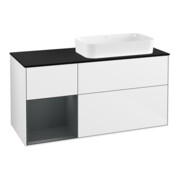 V&B Waschtischunterschrank Wandbeleuchtung Finion 120cm, Pl b m, Rg l md b m La, g wh. Lac