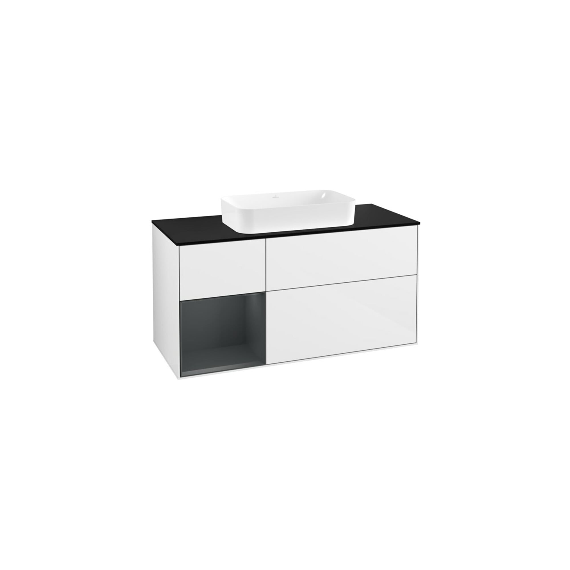 V&B Waschtischunterschrank Wandbeleuchtung Finion 120cm, Pl b m, Rg l md b m La, g wh. Lac ; Villeroy & Boch