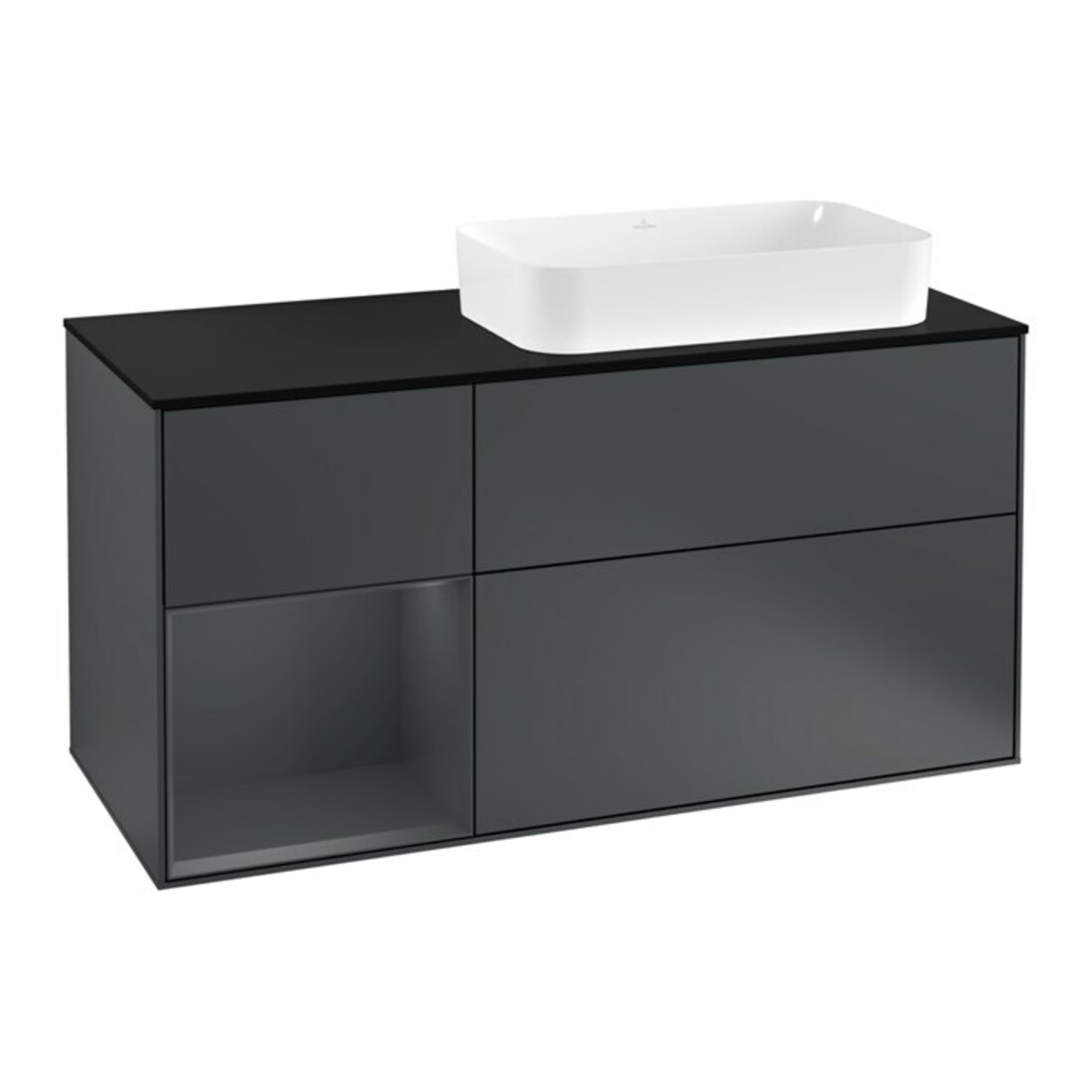 V&B Waschtischunterschrank Wandbeleuchtung Finion 120cm, Pl b m, Rg l md b m La, md b m La
