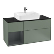 V&B Waschtischunterschrank Wandbeleuchtung Finion 120cm, Pl b m, Rg l md b m La, Ol m Lac
