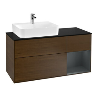 V&B Waschtischunterschrank Wandbeleuchtung Finion 120cm, Pl b m, Rg l md b m Lac, wal ven