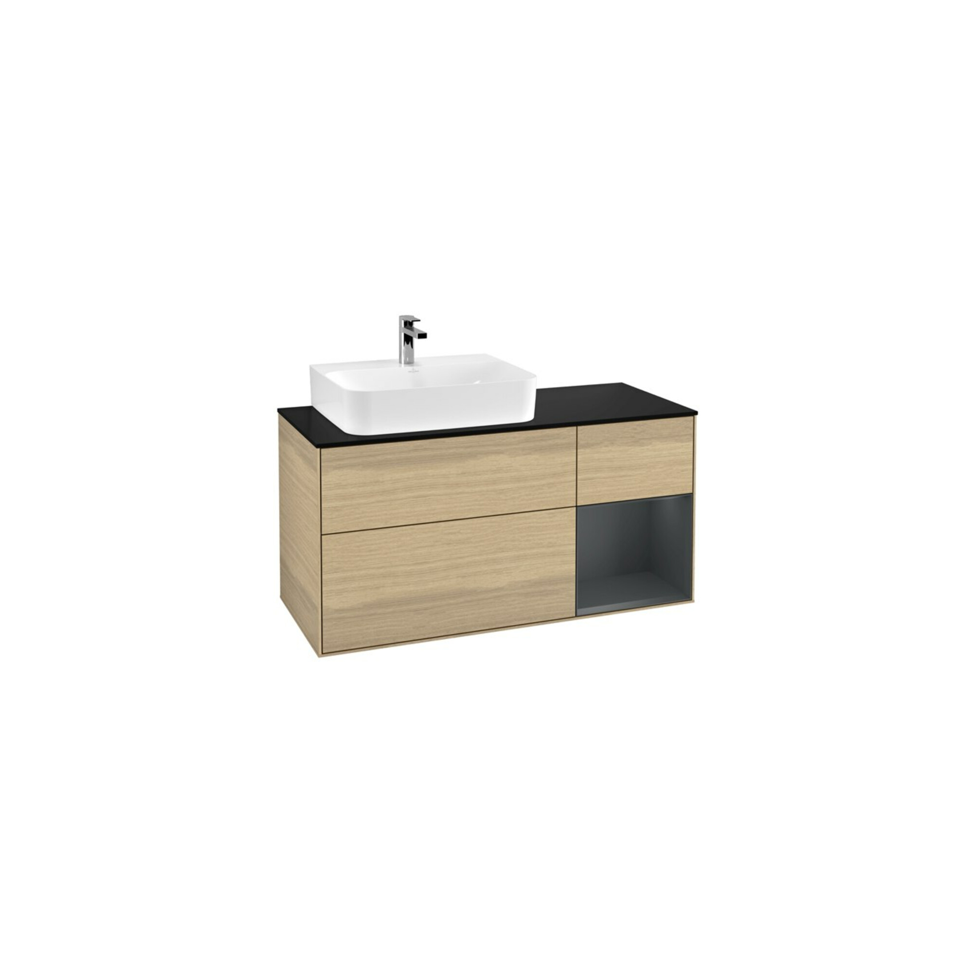 V&B Waschtischunterschrank Wandbeleuchtung Finion 120cm, Pl b m, Rg l md bl. m Lac, Oa ven ; Villeroy & Boch