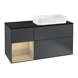 V&B Waschtischunterschrank Wandbeleuchtung Finion 120cm, Pl b m, Rg l Oa ven, md bl. m Lac