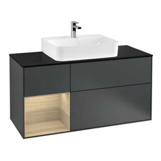 V&B Waschtischunterschrank Wandbeleuchtung Finion 120cm, Pl b m, Rg l Oa ven, md bl. m Lac