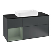 V&B Waschtischunterschrank Wandbeleuchtung Finion 120cm, Pl b m, Rg l Ol m La, md b m Lac