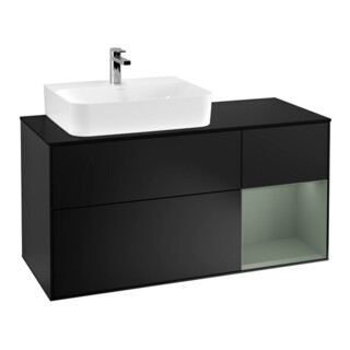 V&B Waschtischunterschrank Wandbeleuchtung Finion 120cm, Pl b m, Rg l Ol m Lac, bla m Lac