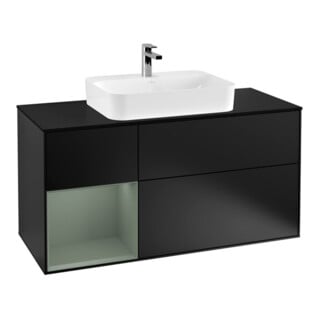 V&B Waschtischunterschrank Wandbeleuchtung Finion 120cm, Pl b m, Rg l Ol m Lac, bla m Lac