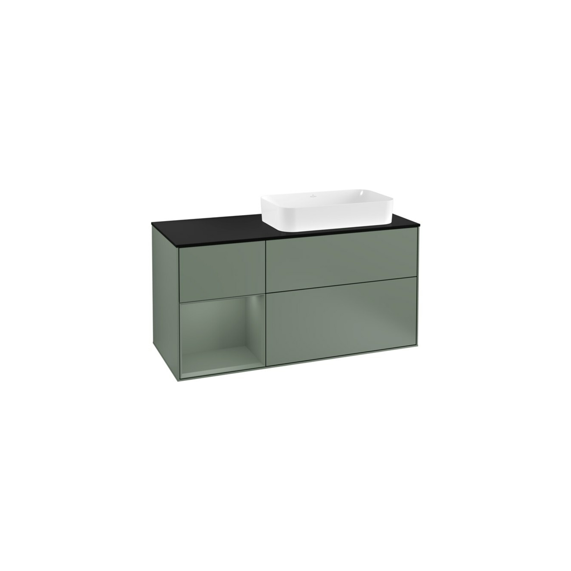 V&B Waschtischunterschrank Wandbeleuchtung Finion 120cm, Pl b m, Rg l Ol m Lac, Oli. m Lac ; Villeroy & Boch