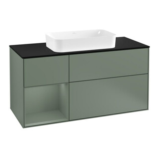 V&B Waschtischunterschrank Wandbeleuchtung Finion 120cm, Pl b m, Rg l Ol m Lac, Oli. m Lac