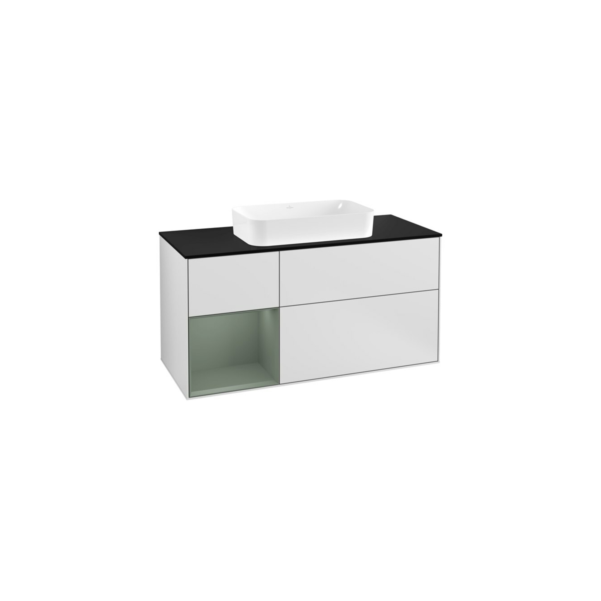 V&B Waschtischunterschrank Wandbeleuchtung Finion 120cm, Pl b m, Rg l Ol m Lac, wh. m Lac ; Villeroy & Boch
