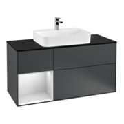 V&B Waschtischunterschrank Wandbeleuchtung Finion 120cm, Pl b m, Rg l w m La, md bl. m Lac